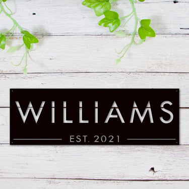 Custom Metal Name Sign with Established Year